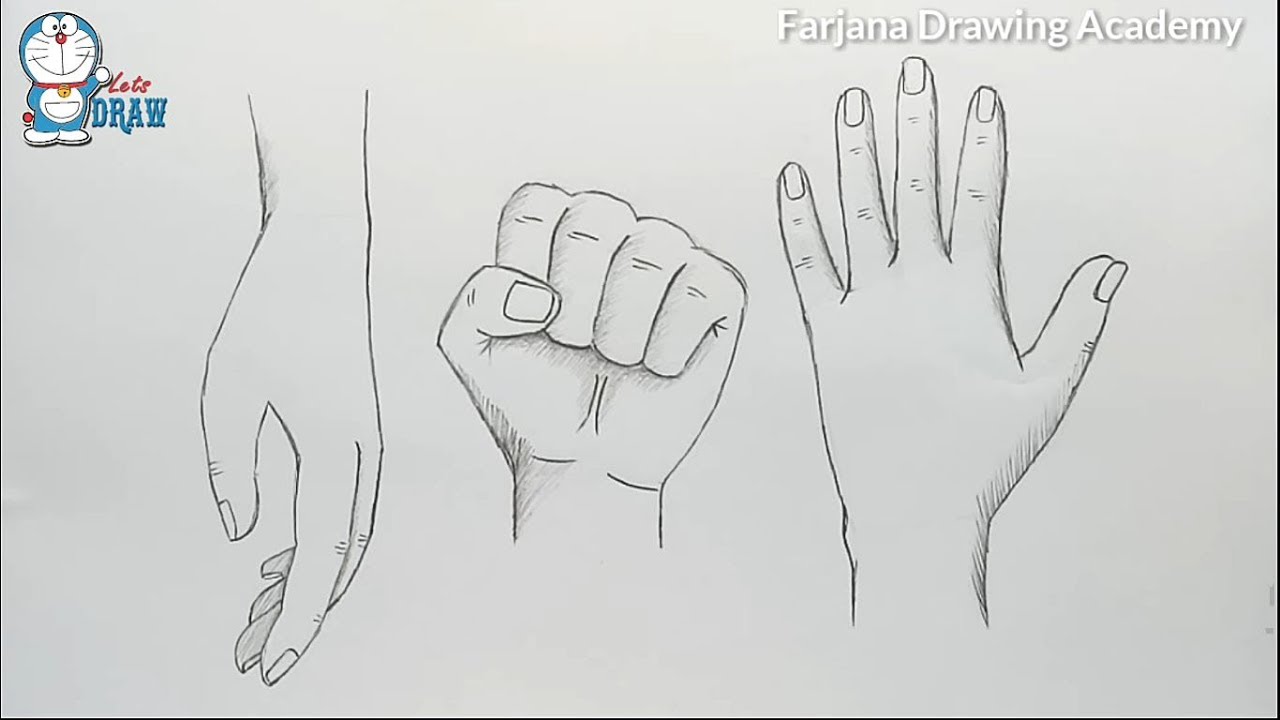 1280x720 Hands Drawing Tutorial For Beginners Different Ways - Human Hand Drawing
