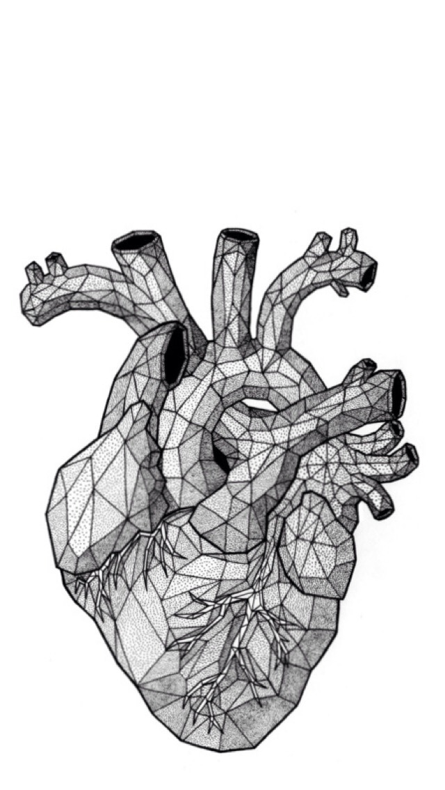 640x1136 Drawing Music Iphone Request Heart Flowers Backgrounds Wallpapers - Human Heart Anatomy Drawing