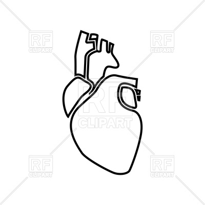 400x400 Human Heart Outline Icon Vector Image Of Healthcare, Medical - Human Heart Drawing Outline