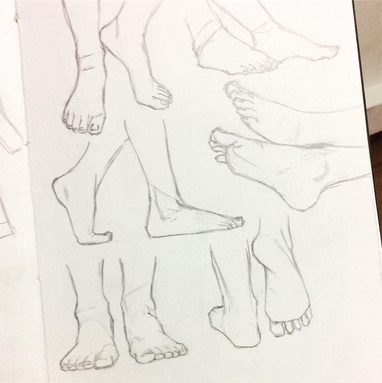 750x753 Drawings Of Feet Sketches Anatomy Studies - Human Leg Drawing