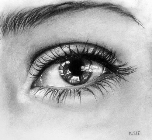 500x461 Beautiful And Realistic Pencil Drawings Of Human Eyes - Human Pencil Drawing
