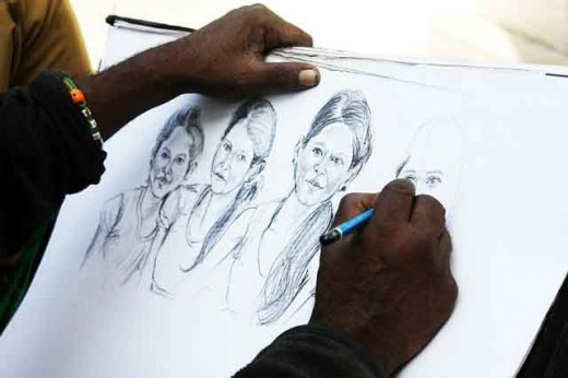 520x346 Sketching And Drawing Human Faces Feltmagnet - Human Pencil Drawing