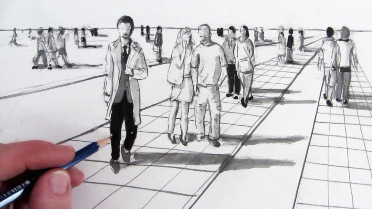 1280x720 How To Draw People In Perspective - Human Perspective Drawing
