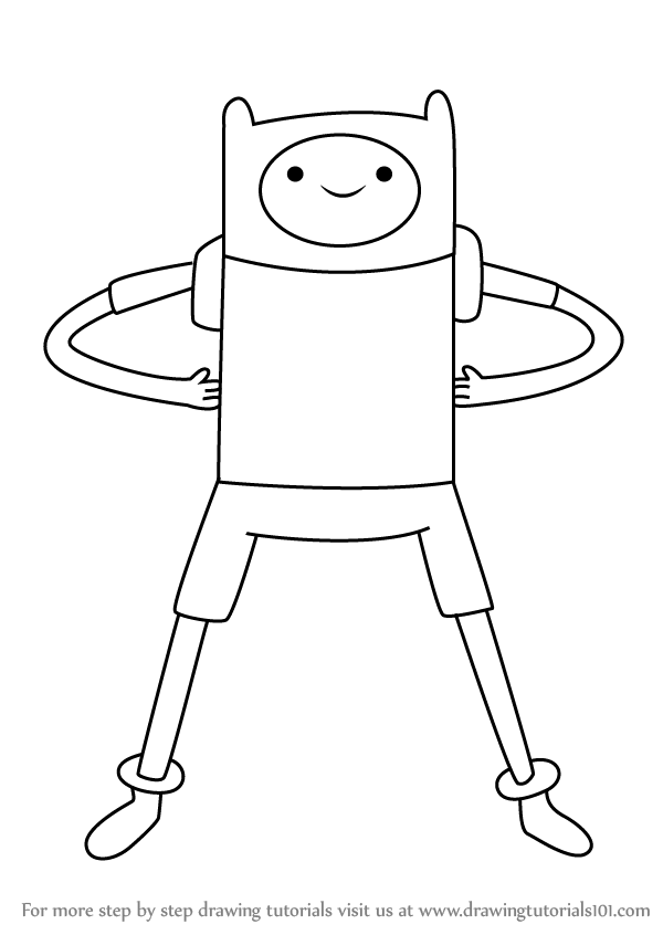 600x846 Learn How To Draw Finn The Human From Adventure Time - Human Picture Drawing