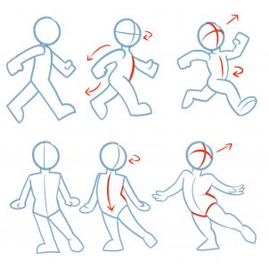 302x302 How To Draw Action Poses, Step - Human Poses Drawing