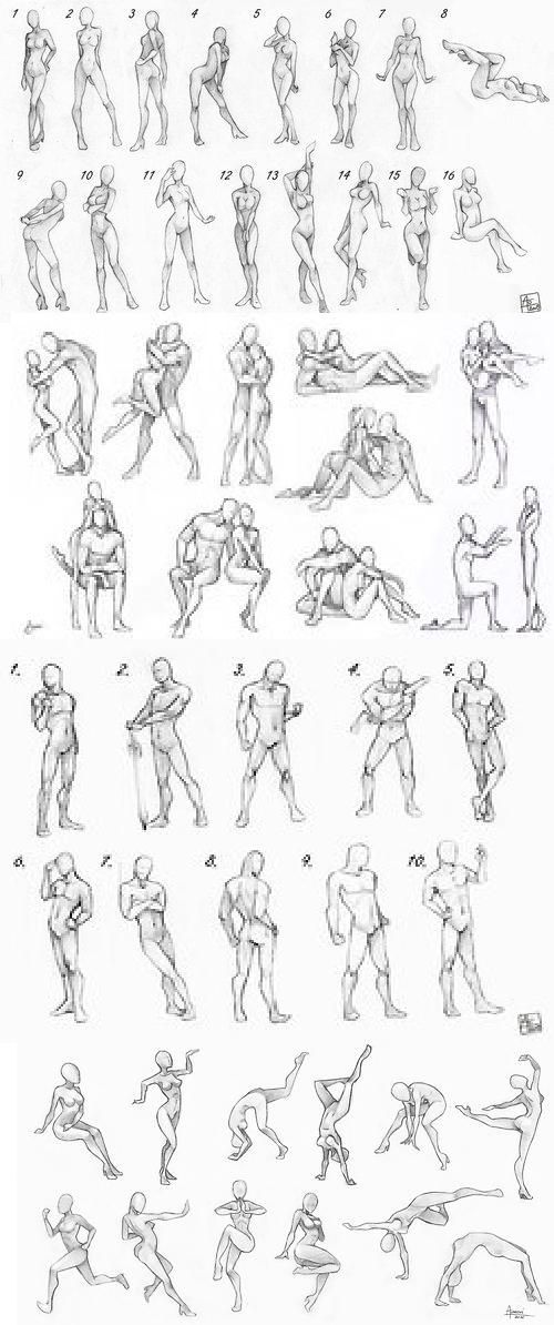 500x1194 Human Poses For Drawing Pin Fauzi Rahman On Latihan Menggambar - Human Poses Drawing