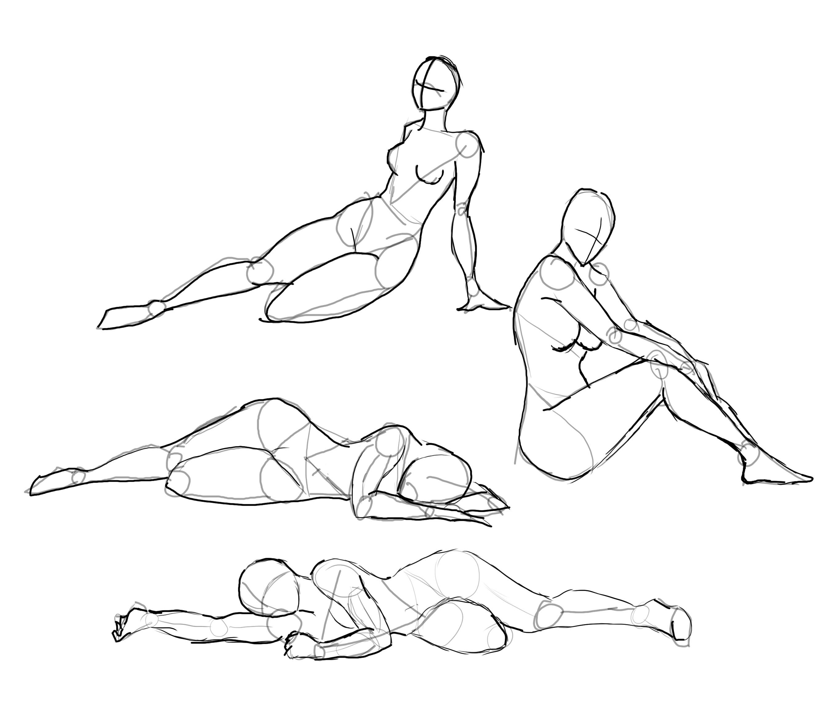 2661x2347 Human Sketch Sheet Pose Drawing Cool And On The Floor' Poses Art - Human Poses Drawing