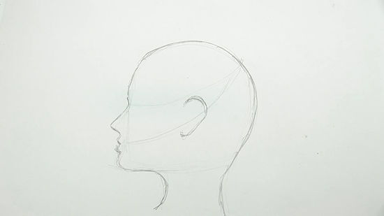 550x309 How To Draw A Human Head Steps - Human Profile Drawing