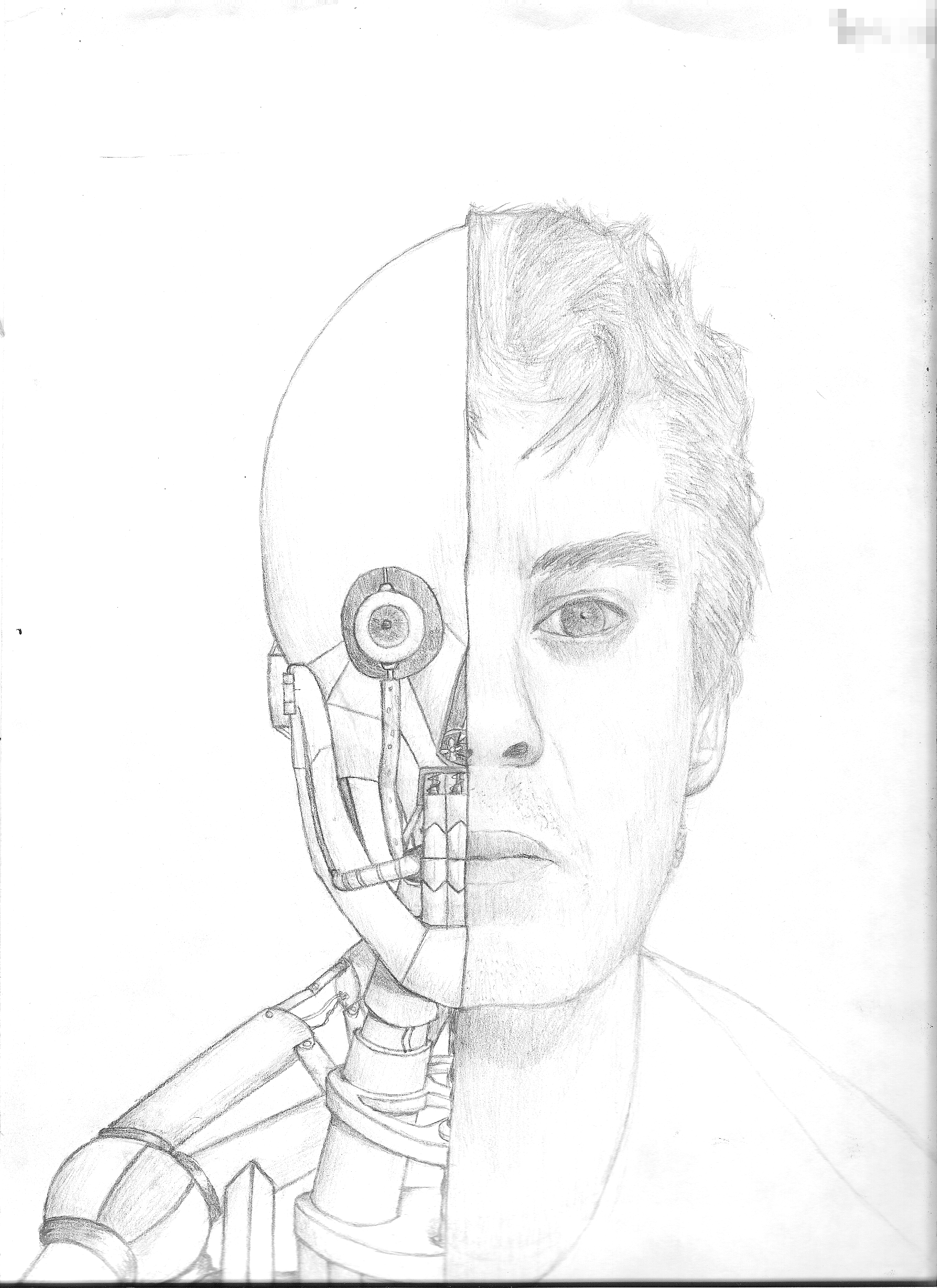 1700x2338 Robot Drawing Nose For Free Download - Human Robot Drawing