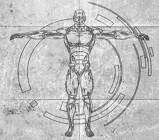520x459 Service Robot Technology - Human Robot Drawing