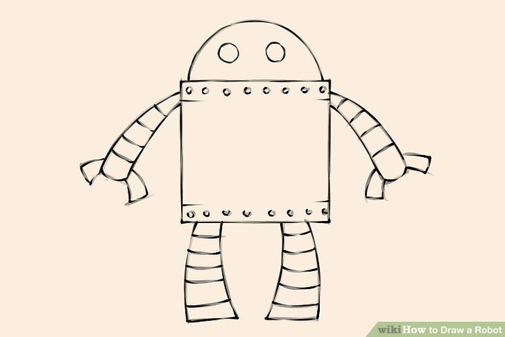728x485 Ways To Draw A Robot - Human Robot Drawing