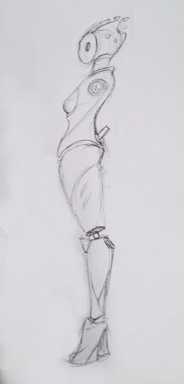 363x756 Bio Mechanical Magnetic Robot - Human Robot Drawing