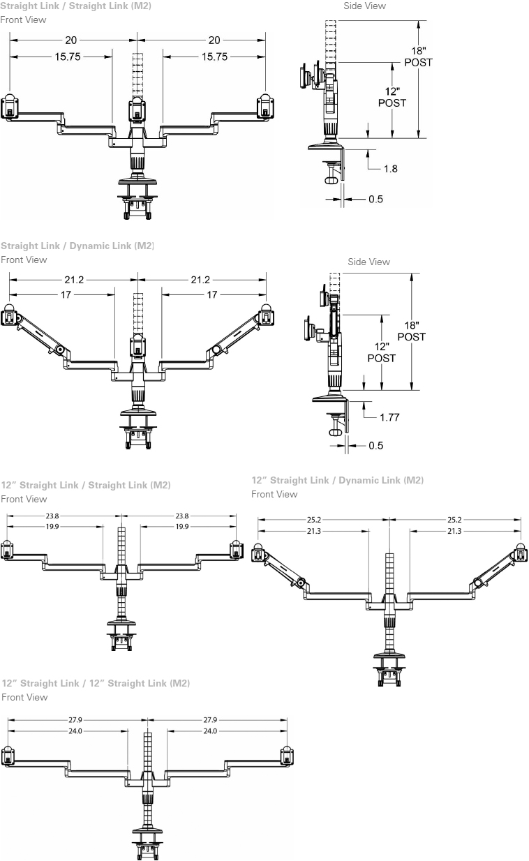 758x1234 Humanscale Mflex Monitor Arm For Arms - Human Scale Drawing
