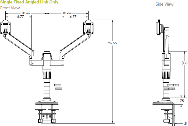 603x404 Humanscale Mflex Monitor Arm For Arms - Human Scale Drawing