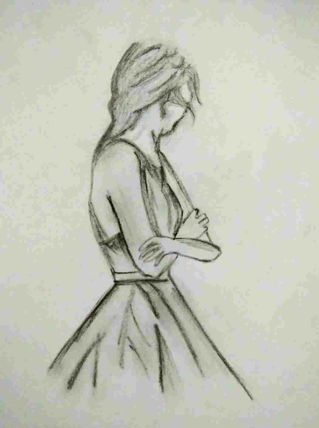1051x1411 Drawing Artrhdrawingslycom Pencil Rhdrawingslycom Simple Simple - Human Shadow Drawing