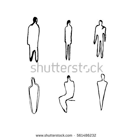 447x470 Silhouette Contour Stock Vector Vector Illustration Outline - Human Silhouette Drawing