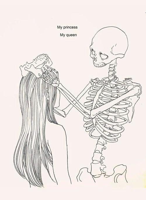 500x685 Skeleton Drawing Cartoon Step - Human Skeleton Drawing Reference