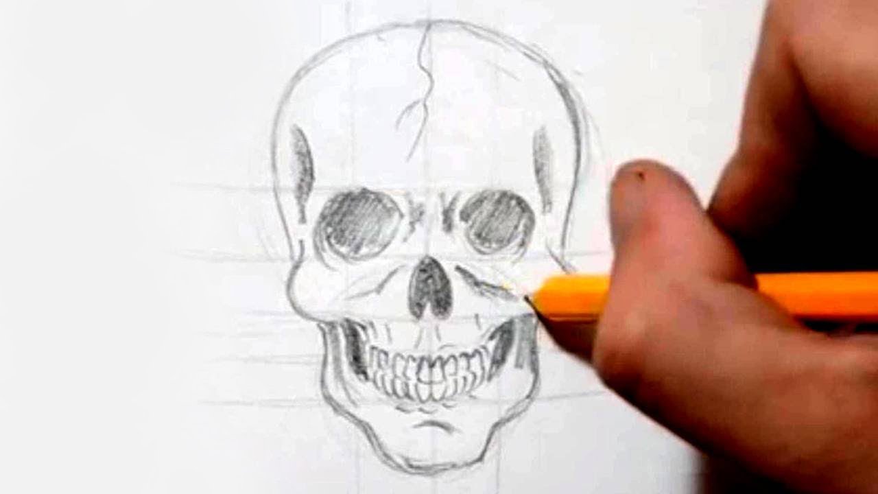 1280x720 How To Draw A Skull In Under Minutes - Human Skull Drawing Tutorial