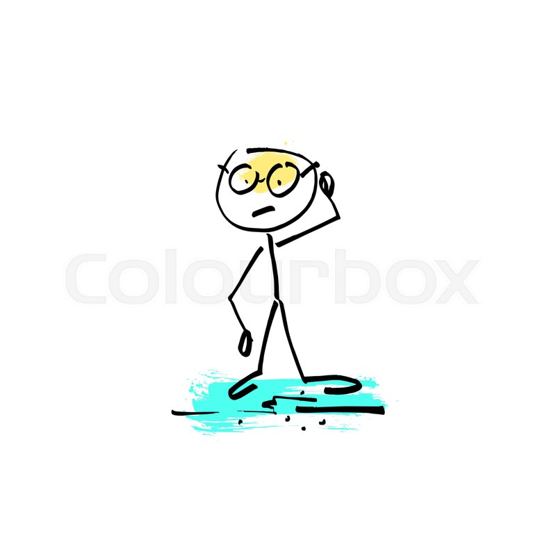 800x800 Hand Drawing Sketch Doodle Human Stick Stock Vector Colourbox - Human Stick Figure Drawing