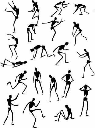 312x419 Stick Figures Simple Art In Figure - Human Stick Figure Drawing