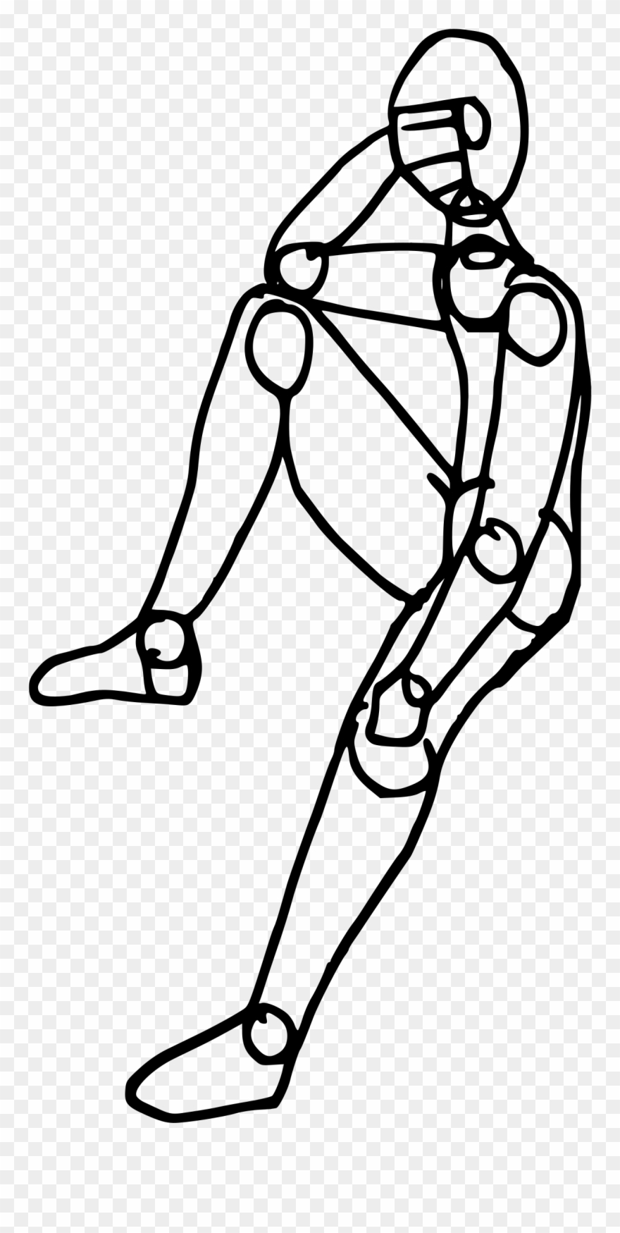 880x1749 Clipart Figure Sitting Pose - Human Stick Figure Drawing