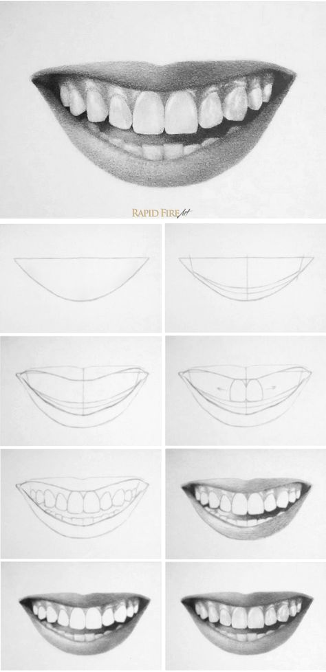 474x978 How To Draw A Human Easy How To Draw Teeth And Lips Easy Steps - Human Teeth Drawing