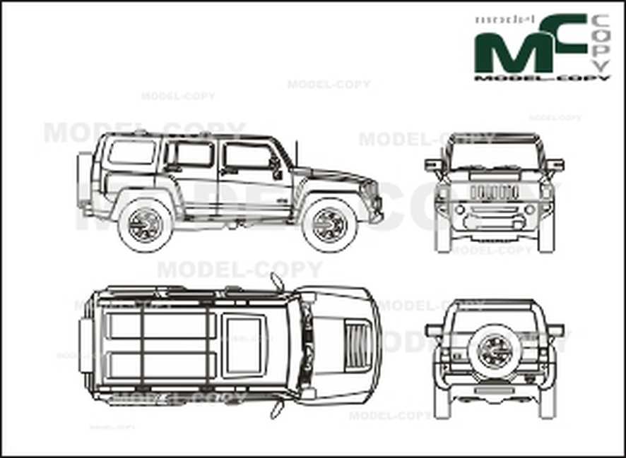 886x649 hummer - Hummer Drawing