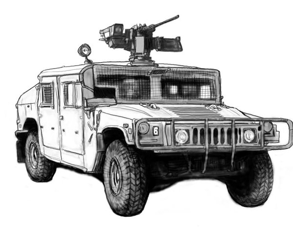 600x480 hummer us army car drawing art poster poster - Hummer Drawing