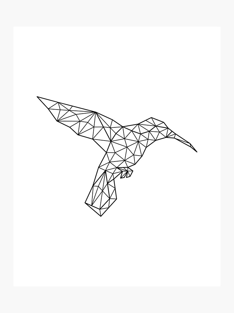 750x1000 Geometric Hummingbird Print, Hummingbird Drawing, Hummingbird Wall - Hummingbird Drawing Images