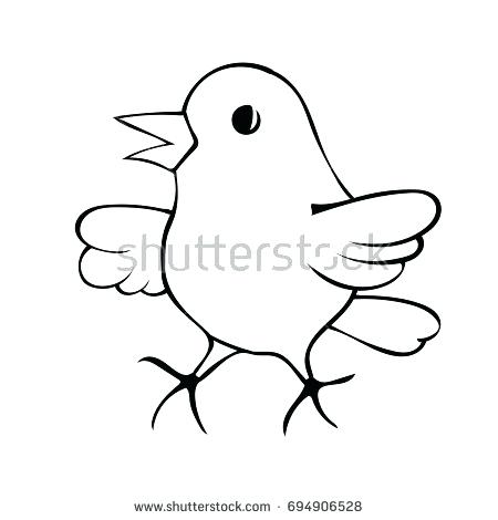 450x470 How To Draw A Bird Step - Hummingbird Drawing Outline