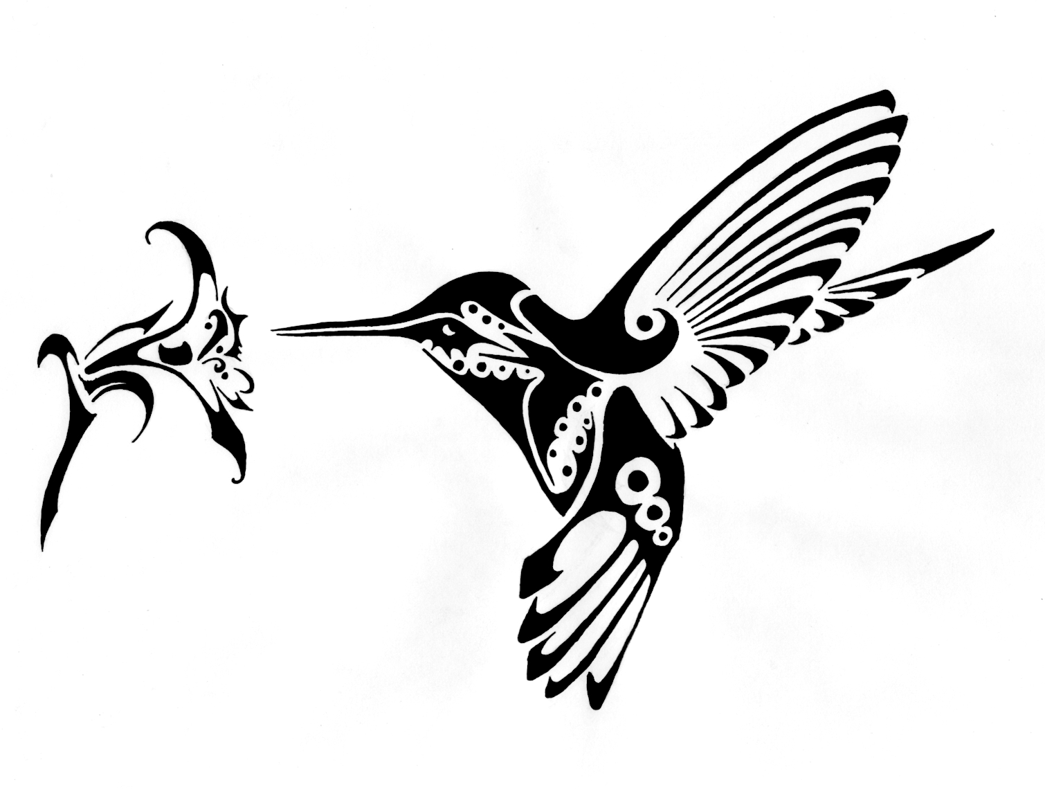 1510x1140 Hummingbird Clipart Flower Drawing - Hummingbird Flower Drawing
