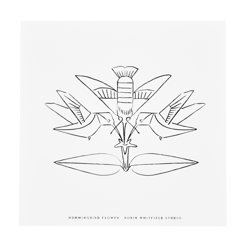 1000x994 Color Your Own Print Hummingbird Flower Ii Robin Whitfield Studio - Hummingbird Flower Drawing