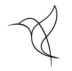 236x231 Simple Continuous Line Hummingbird - Hummingbird Line Drawing