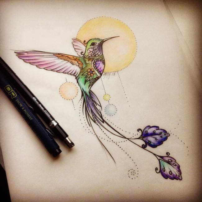 650x650 Meaningful Hummingbird Tattoos - Hummingbird Tattoo Drawing