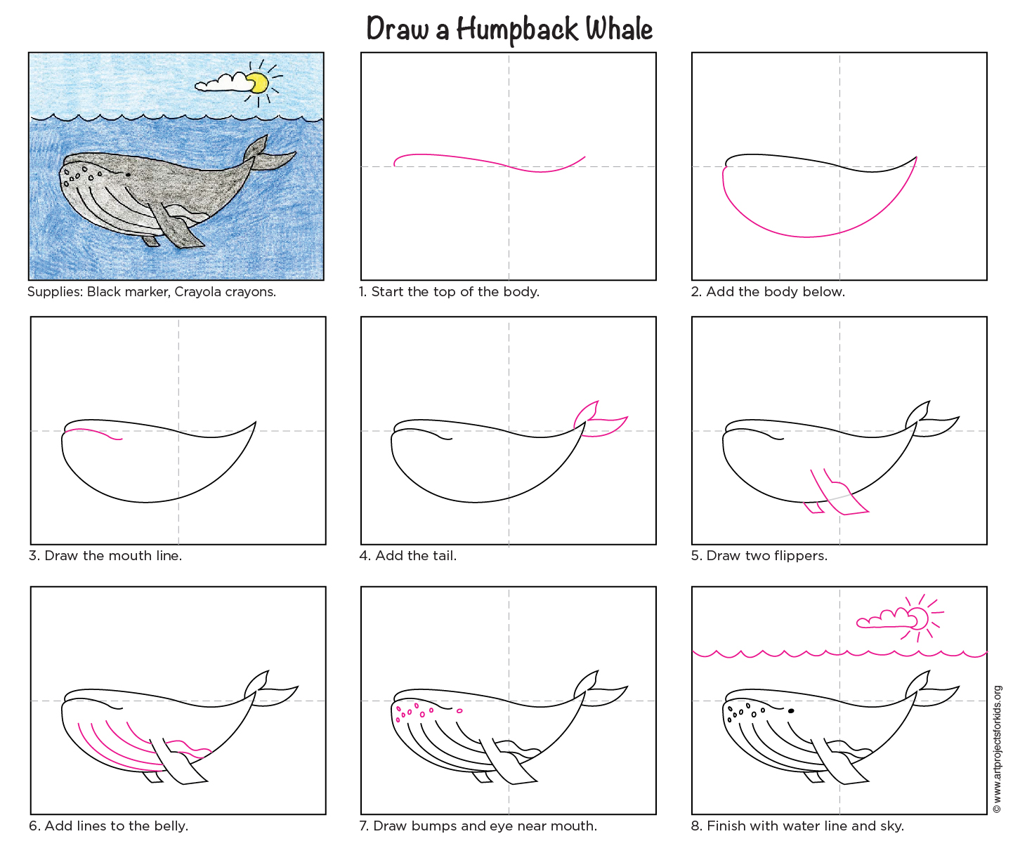 1452x1208 draw a humpback whale art projects for kids - Humpback Whale Drawing