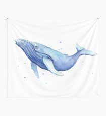 210x230 whale drawing wall tapestries redbubble - Humpback Whale Drawing