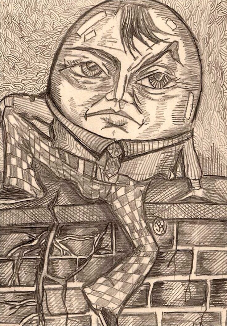 736x1056 Drawing Of Humpty Dumpty Sitting On A Wall Art Humpty Dumpty - Humpty Dumpty Drawing