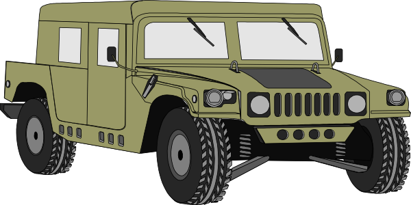 600x300 hummer clip art - Humvee Drawing
