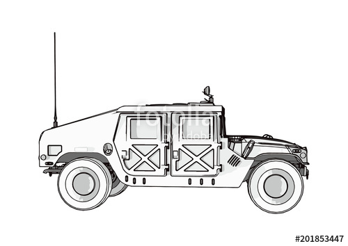 500x354 sketch of military off road vector stock image and royalty free - Humvee Drawing