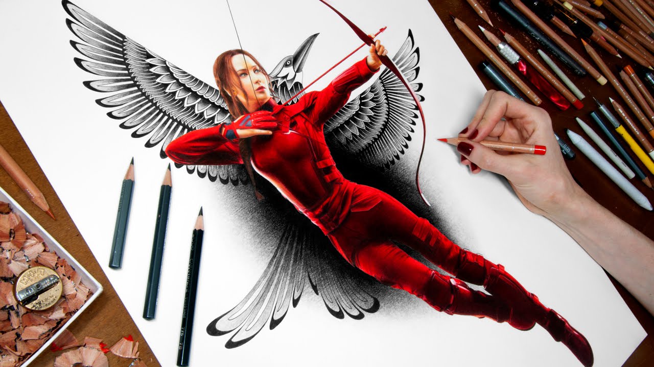 1280x720 Drawing Katniss - Hunger Drawing