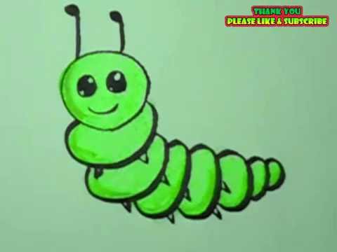 480x360 How To Draw A Caterpillar Cartoon Yzarts - Hungry Caterpillar Drawing