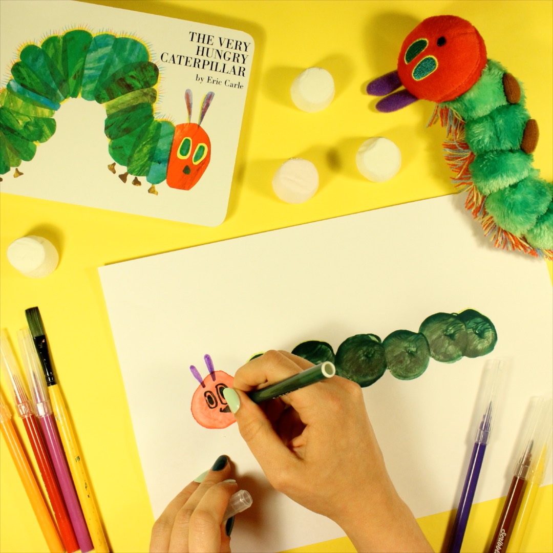 1080x1080 make a very hungry caterpillar squishy marshmallow print - Hungry Caterpillar Drawing