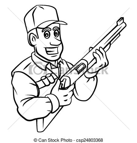 450x470 hunter man - Hunter Drawing