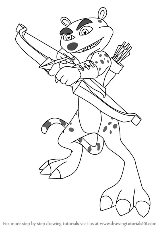566x800 learn how to draw hunter the cheetah from spyro - Hunter Drawing