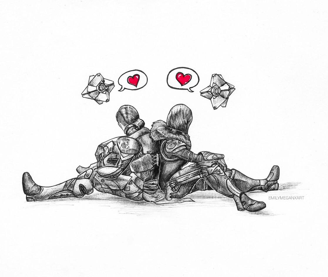 1117x945 titan + hunter couples drawing - Hunter Drawing