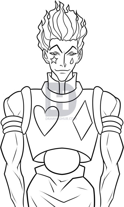 434x720 how to draw hisoka from hunter x hunter, step - Hunter X Hunter Drawing