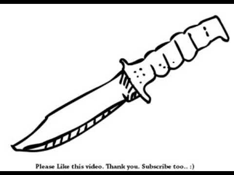 480x360 How To Draw A Knife - Hunting Knife Drawing