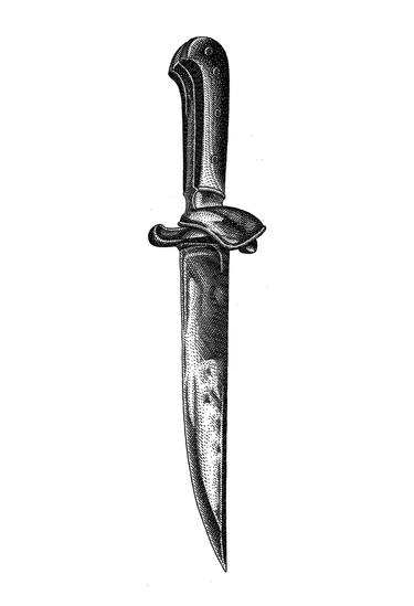 375x549 Old Knife Drawing - Hunting Knife Drawing