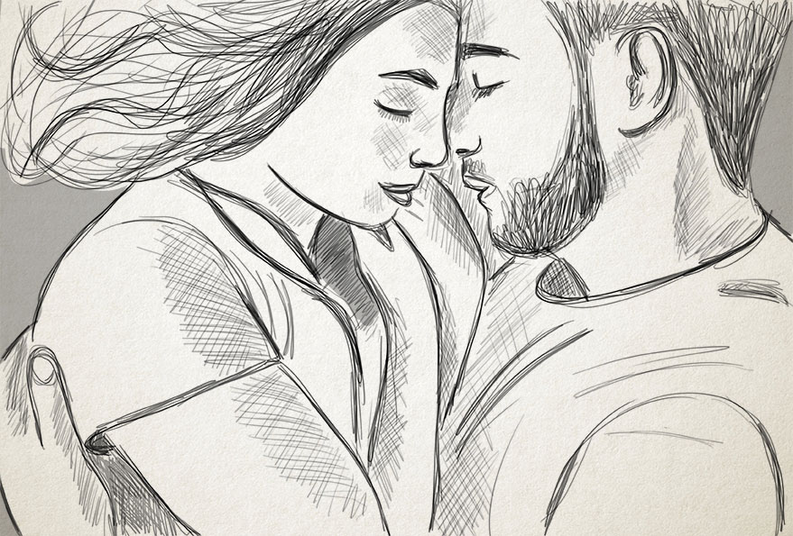 879x595 husband illustrates everyday life with wife in pictures - Husband And Wife Drawing