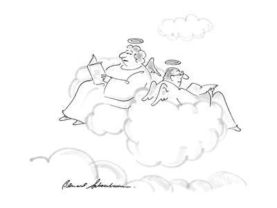 400x300 husband wife angels sit on cloud in the shape of love seat - Husband And Wife Drawing